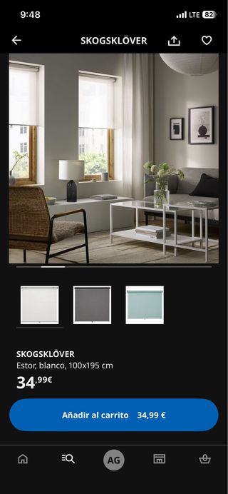 Estor Blanco Ikea 100x195 cm