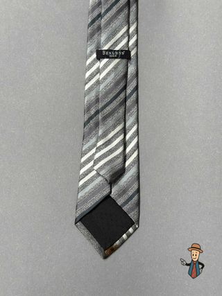 Corbata Bexleys Man Rayas Grises y Blancas