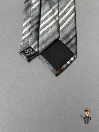 Corbata Bexleys Man Rayas Grises y Blancas