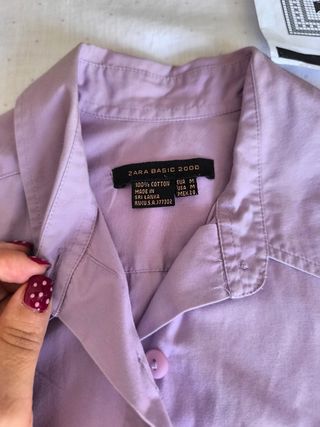 Camisa Zara Morada Talla M