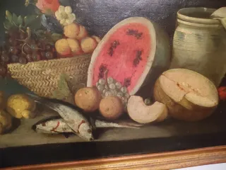 Cuadro antiguo óleo sobre lienzo bodegón