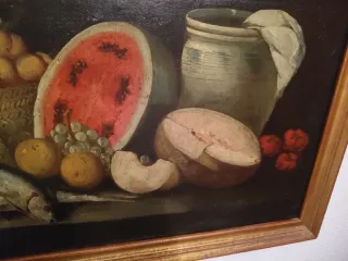 Cuadro antiguo óleo sobre lienzo bodegón