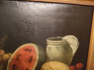 Cuadro antiguo óleo sobre lienzo bodegón