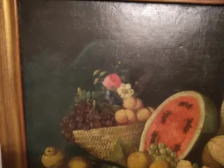 Cuadro antiguo óleo sobre lienzo bodegón