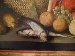 Cuadro antiguo óleo sobre lienzo bodegón