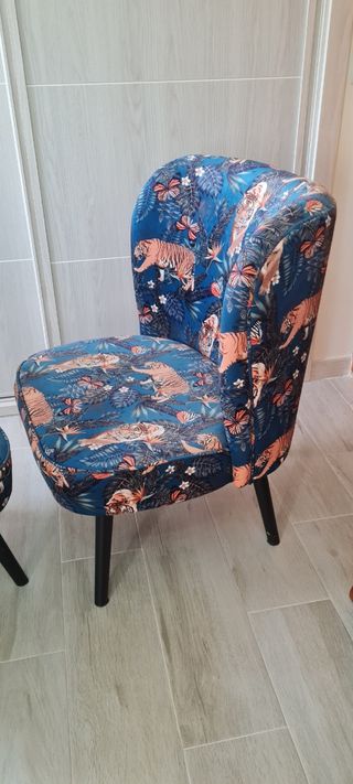 Conjunto 2 Sillones Diseño Tigres y Flores