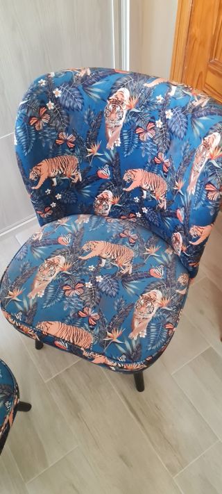 Conjunto 2 Sillones Diseño Tigres y Flores