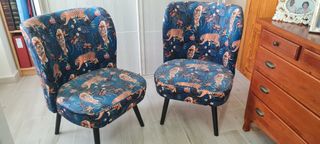 Conjunto 2 Sillones Diseño Tigres y Flores