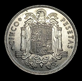 BAO8 5. Variante 'S0'. España 5 pesetas 1949 *50