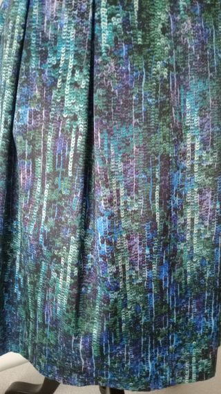 Vestido fiesta Zara verde y azul