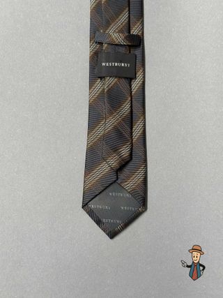 Corbata Westbury Cuadros y Rayas Marrón Gris