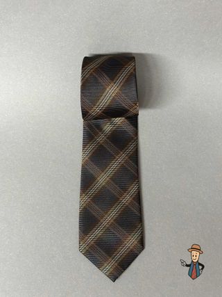 Corbata Westbury Cuadros y Rayas Marrón Gris