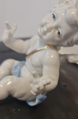 Ángel de Porcelana Algora Dorado y Azul