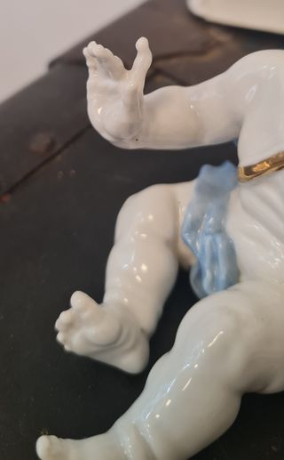 Ángel de Porcelana Algora Dorado y Azul