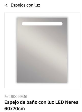 Espejo de baño con luz LED Nerea 60x70cm