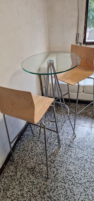 Taburetes altos de oficina madera y metal