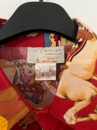 Camicia Caravan Western Native Horses red vintage