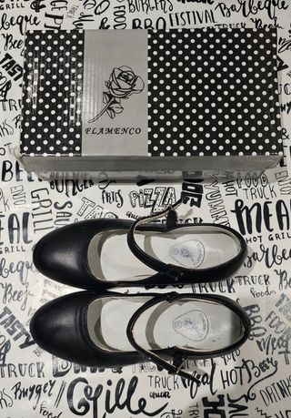 Zapatos Flamenco Niña Talla 35 Negros

