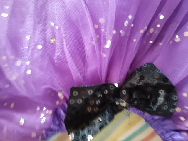 3 Faldas de tutú roja, morada y  dorada