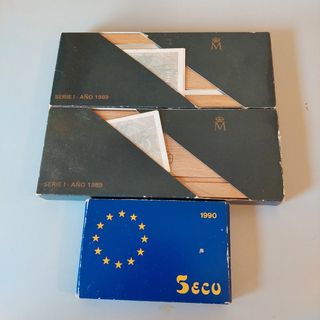 Estuches para monedas de plata 1989 y 1992
