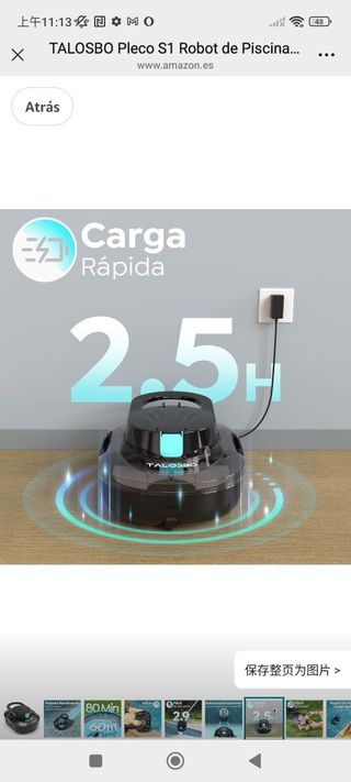 Robot Limpiafondos TALOSBO Pleco S1 Azul