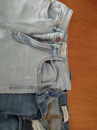 Pantalones vaqueros pitillo azules talla M/38