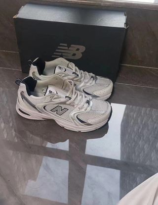 New B݉alance 530 White Silver Navy size 45