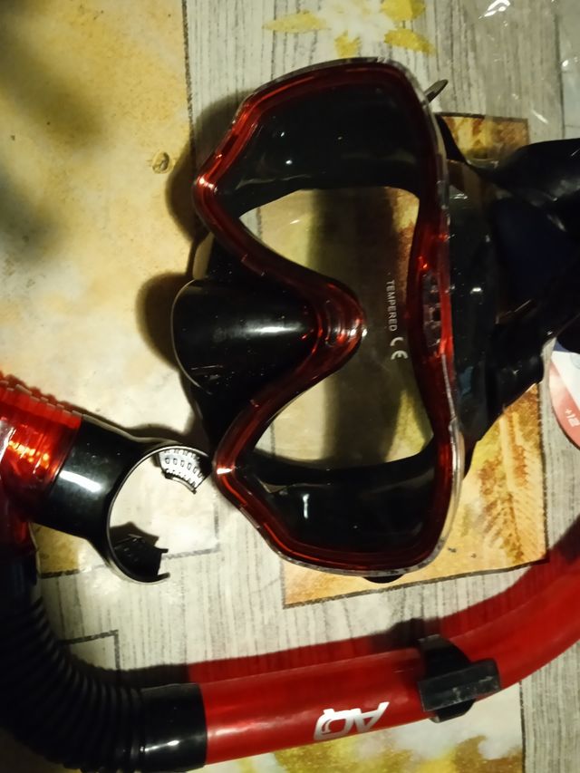 Gafas de buceo y tubo cristal templado