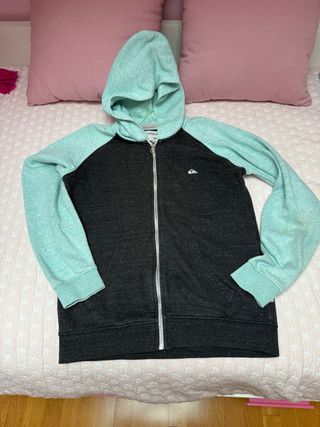 Sudadera Quiksilver Negra y Turquesa