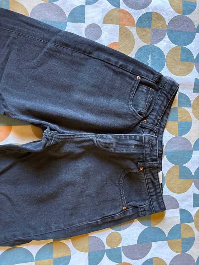 Jeans donna gamba larga grigi