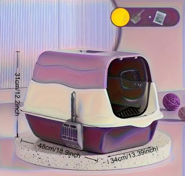 Arenero para gatos cerrado verde