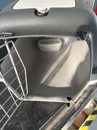 Transportín perro/gato gris y blanco sin estrenar