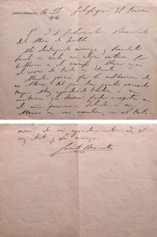 Carta firmada Jacinto Benavente 1946