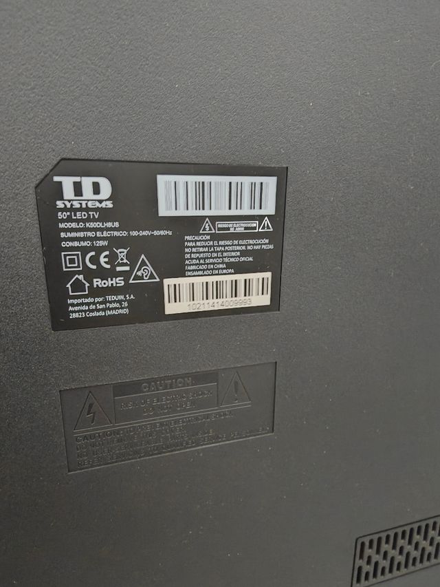 TD Systems 50 LED TV K50DLHBUS