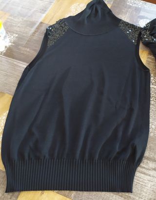 Set canotta e cardigan con paillettes