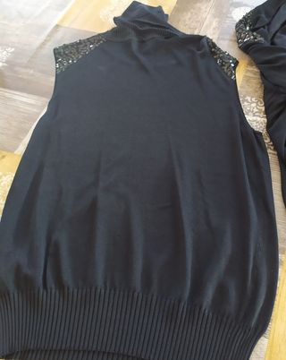 Set canotta e cardigan con paillettes