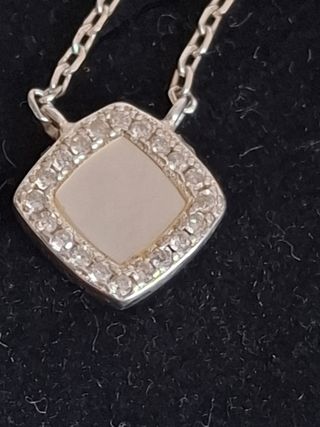 Collar Plata 925 Cuadrado Circonitas