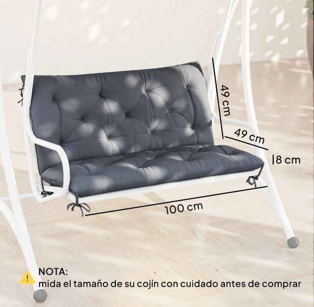 Cojín para banco respaldo gris