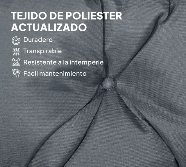 Cojín para banco respaldo gris