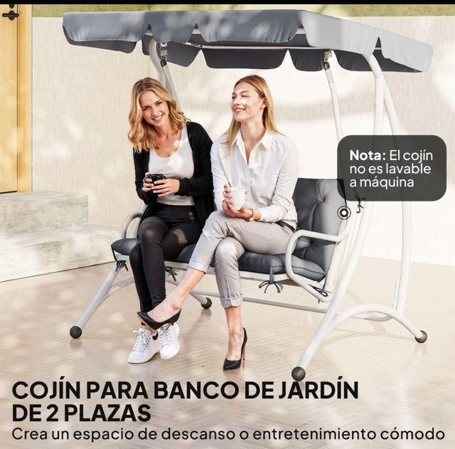 Cojín para banco respaldo gris