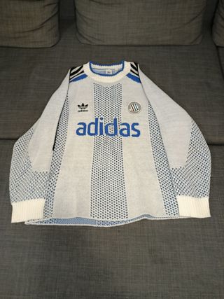 Jersey Lana Adidas Rayas Azul Blanco