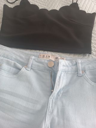 Lote Ropa Talla S: Top Negro y Shorts