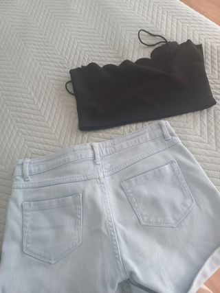 Lote Ropa Talla S: Top Negro y Shorts