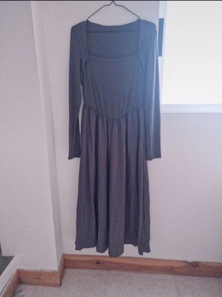 Vestido largo gris