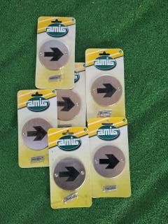 Lote 6 Placas Inox Flecha Señalización