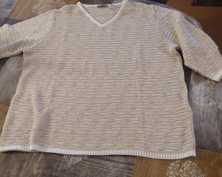 Maglioncino beige/bianco taglia 44
