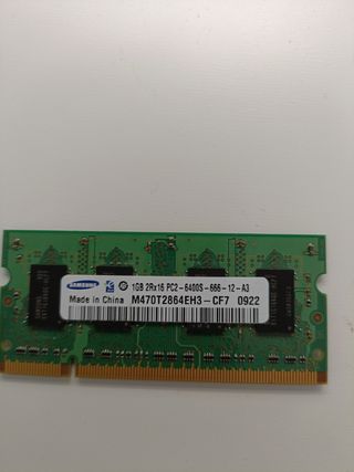 Memoria RAM Samsung 1GB DDR2 Portátil