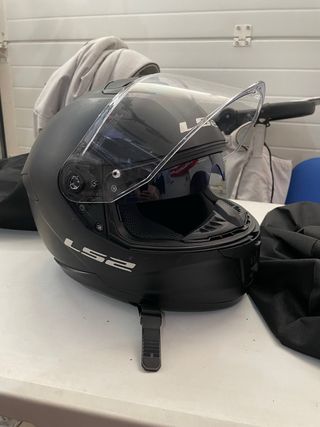 Casco LS2 StreamII Negro, con comunicador talla XL