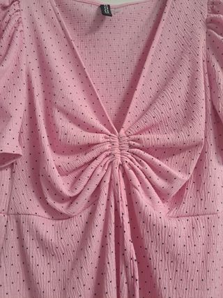 Vestido H&M rosa lunares negro Talla S