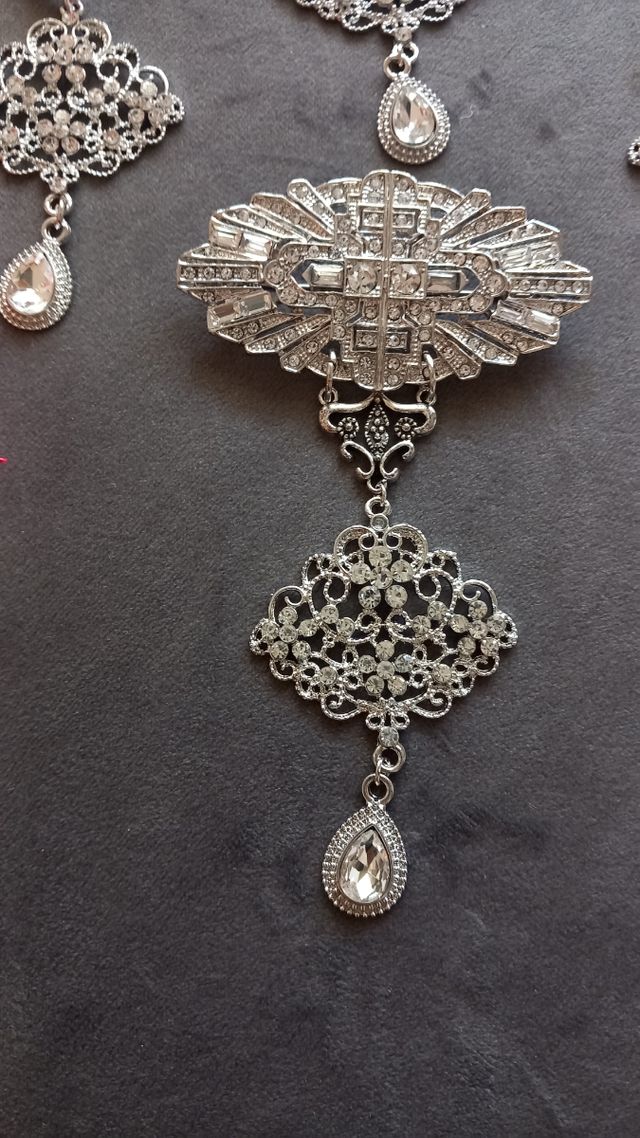 Aderezo Fallera Huertana Plata y Perlas